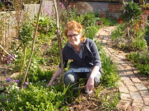 Alys Fowler in her garden