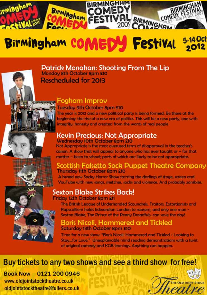 Comedy Fest Line Up 2012