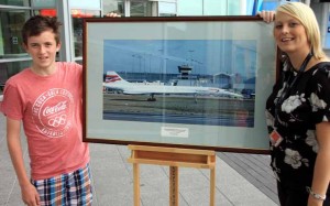 13-year-old Freddie Cutts is now the proud owner of an exclusive framed photograph of Concorde 