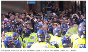EDL in Walsall. Picture: ITV Central 