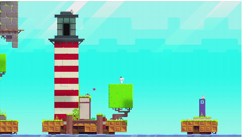 Fez, by developer Polytron, is a clever 2D/3D platformer that uses a beautiful 8-bit pixel art style to create bright and puzzle-filled worlds.