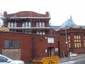 The former Green Lane Baths and Library being restored by its owners, the Markazi Jamiat Ahl-e-Hadith