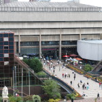John Madin's Birmingham Central Library in the background