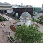 Birmingham's Hall of Memory with John Madin's Birmingham Central Library to the left