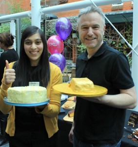 Jyoti and Lawrence with their winning cakes