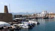 Kyrenia harbour and the Kyrenia Mountains