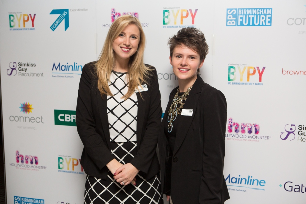 L-R Sam Pennell (BYPY Committee Chair) and Jodie Cook (current Birmingham Young Professional of the Year).