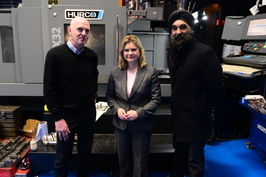 Mark Wingfield MD A&M EDM Ltd, Justine Greening MP and Ninder Johal, Black Country LEP. Pic by Jas Sansi.