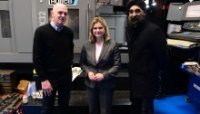 Mark Wingfield MD A&M EDM Ltd, Justine Greening MP and Ninder Johal, Black Country LEP. Pic by Jas Sansi.
