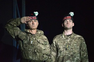 Simon Bowman as Colonel Luke Gibson and Sam Ferriday as Mike Gibson in The Prodigals at Belgrade Theatre - credit Keith Pattison