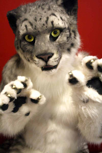 Snow Leopard costume created and designed by Illustration and Graphics students at Coventry School of Art and Design. 