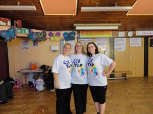 Tapathon - Tracy, Louise and Kate - the teachers