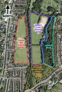 Holders Lane playing fields - location