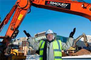 Mike Whitby at start of construction of Birminghams new central library